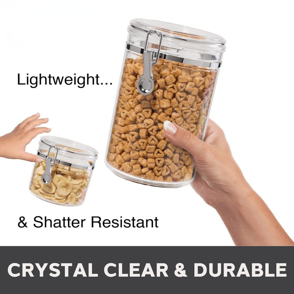 Set of 4 Airtight Acrylic Food Storage Canisters with Scoops
