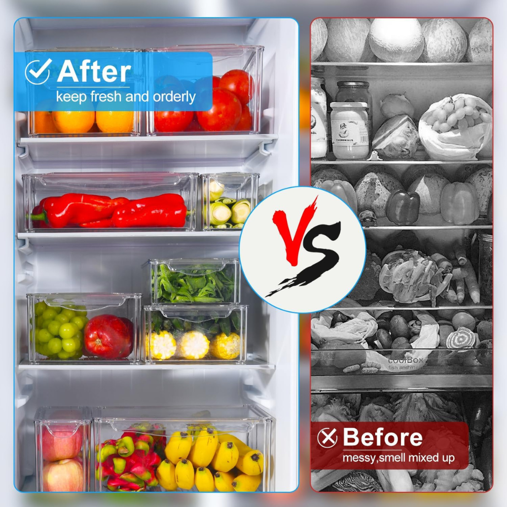 10-Piece Crystal Clear Fridge & Pantry Organizer Set