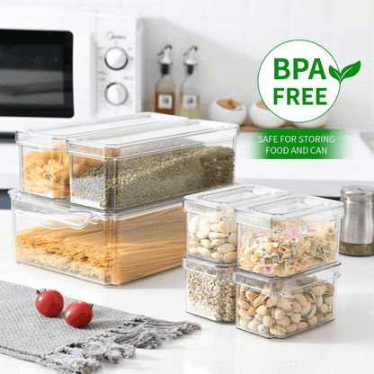 10-Piece Crystal Clear Fridge & Pantry Organizer Set