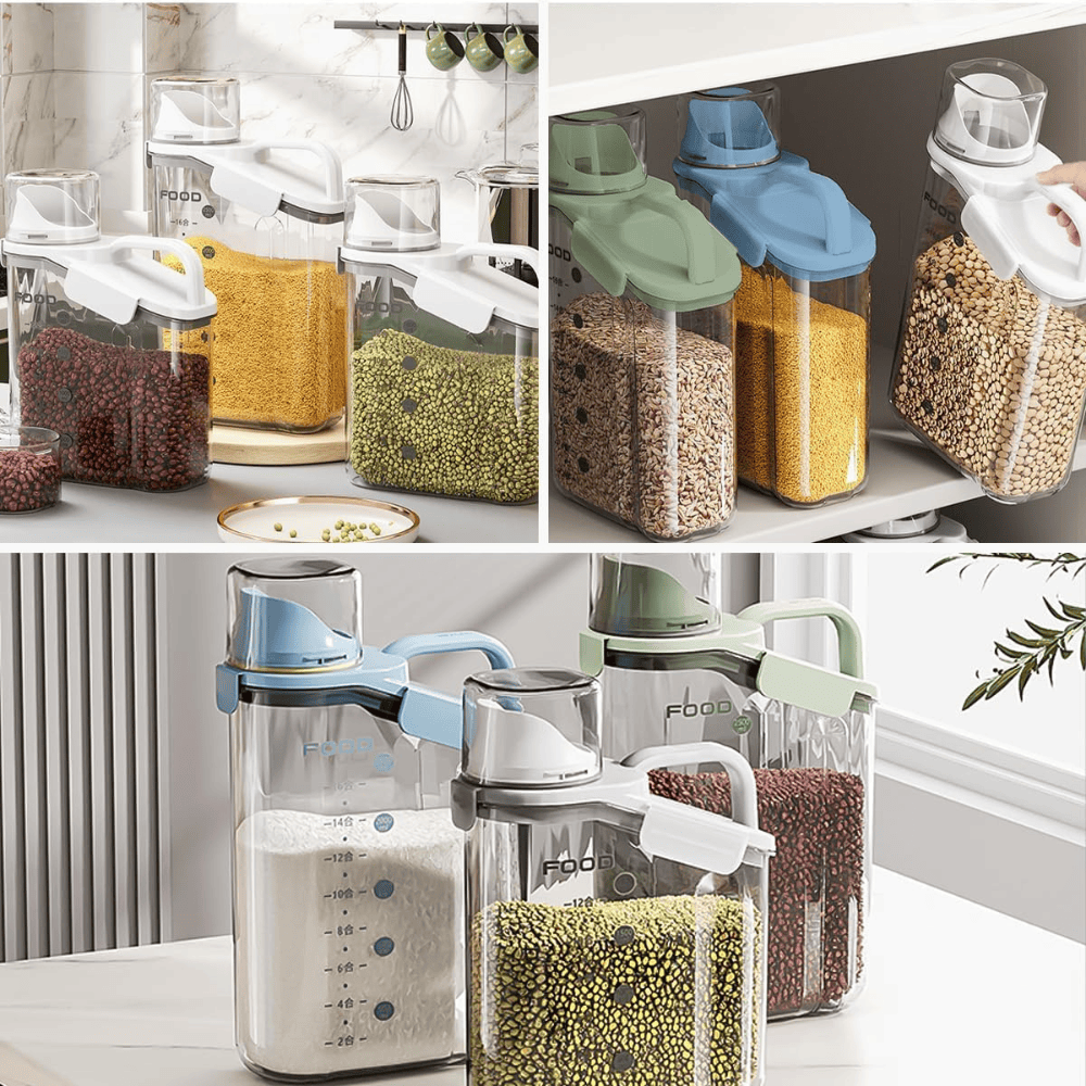 Airtight Cereal & Dry Food Dispenser with Measuring Cup